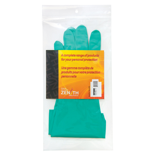 Gants r&eacute;sistants aux produits chimiques &agrave; prise en losange, Taille 10, 13" lo, Nitrile, Doublure en Ouat&eacute;e, 13 mils Nuna Depot Inc.