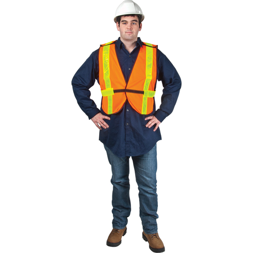Veste de s&eacute;curit&eacute; d'usage standard, Orange haute visibilit&eacute;, Grand, Polyester Nuna Depot Inc.