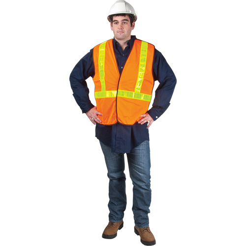 Veste de s&eacute;curit&eacute; pour la circulation d&eacute;tachable en cinq points, Orange haute visibilit&eacute;, Moyen, Polyester Nuna Depot Inc.