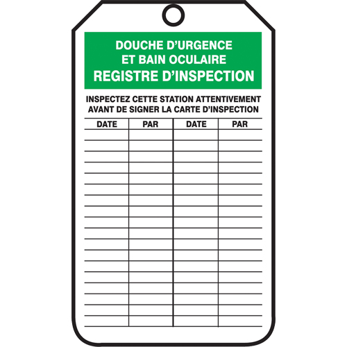 Inspection Tags, Cardstock, 3-1/8" W x 5-7/8" H, French Nuna Depot Inc.