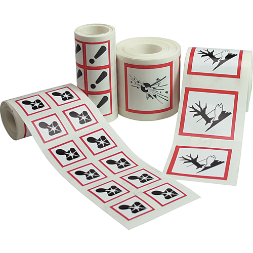 &eacute;tiquettes avec pictogrammes SGH, Papier, Rouleau, 4" lo x 4" la Nuna Depot Inc.