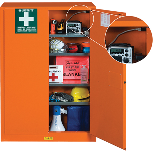 Armoires de rangement pour pr&eacute;paration aux situations d'urgence, Acier, 4 Tablettes, 65" h x 43" la x 18" P, Orange Nuna Depot Inc.
