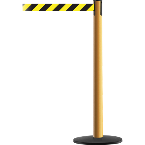 Montant pour syst&egrave;me Advance TensaBarrier, Acier, 36" h, Ruban Noir/Jaune, Longueur du ruban 7,5' Nuna Depot Inc.