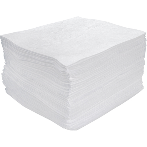 Feuilles absorbantes souffl&eacute;es de premi&egrave;re qualit&eacute;, Huile seulement, 15" x 17", 25 gal. d'absorption Nuna Depot Inc.