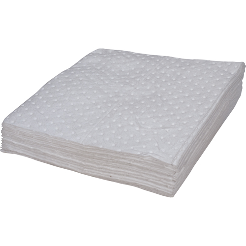 Feuilles absorbantes li&eacute;es de premi&egrave;re qualit&eacute;, Huile seulement, 15" x 17", 8 gal. d'absorption Nuna Depot Inc.