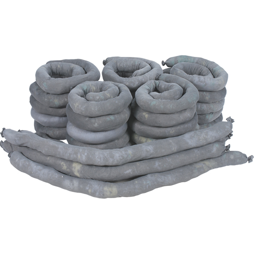 Remblais tubulaires absorbants, Universel, Absorption 50 gal., 3" la x 4' lo, Pqt de 30 Nuna Depot Inc.