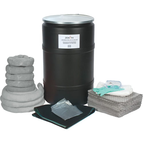 Trousse de lutte contre les d&eacute;versements, Universel, Baril, Absorbance de 55 gal. US Nuna Depot Inc.