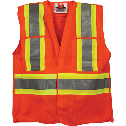 Traffic Safety Vest, High Visibility Orange, Medium/Small, Polyester Nuna Depot Inc.
