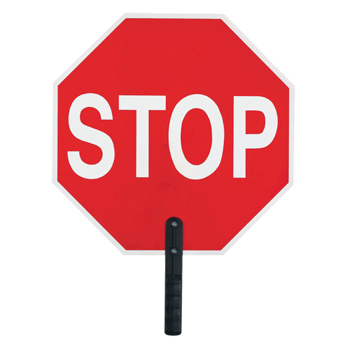 Panneau de signalisation  Stop , 18" x 18", Plastique, Anglais avec pictogramme Nuna Depot Inc.