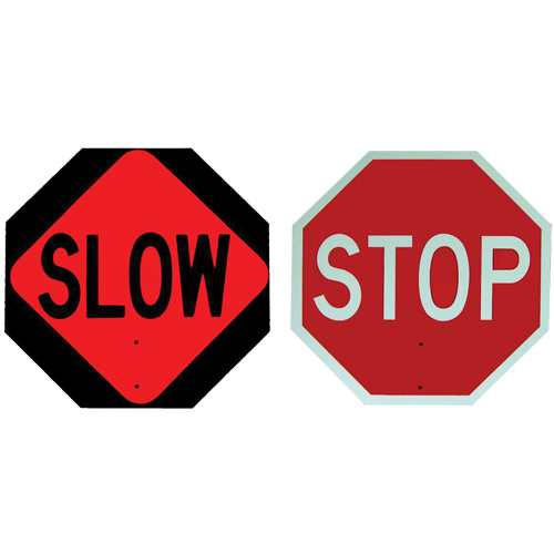Double-Sided "Stop/Slow" Traffic Control Sign, Plastic, Bolt-On Nuna Depot Inc.