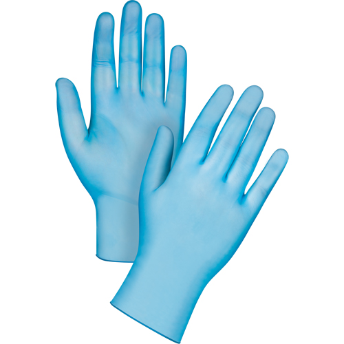 Gants jetables de calibre m&eacute;dical, T-Grand, Vinyle, 4,5 mils, Sans poudre, Bleu, Classe 2 Nuna Depot Inc.