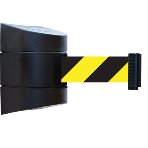 Tensabarrier&reg; Wall Mounted Units, Plastic, Magnetic Mount, 15', Black and Yellow Tape Nuna Depot Inc.