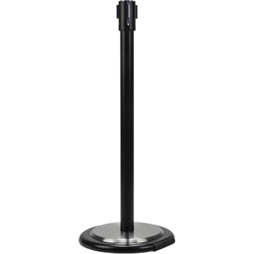 Poteau r&eacute;cepteur pour barri&egrave;res sur pieds pour le contr&ocirc;le des foules avec roues, Hauteur de 35", Noir Nuna Depot Inc.