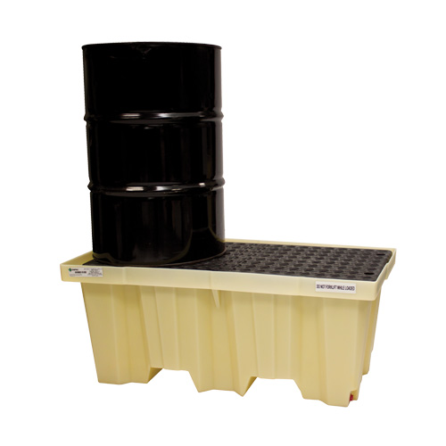 Palettes Poly-Spillpallet emboîtables sans drain pour 2 barils, Capacit&eacute; de d&eacute;versement 66 gal. US, 51" x 26" x 21" Nuna Depot Inc.