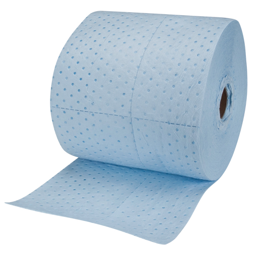 Rouleaux absorbants li&eacute;s bleus de premi&egrave;re qualit&eacute;, L&eacute;ger, 150' lo x 15" la, Absorption 20 gal. Nuna Depot Inc.