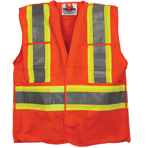 Traffic Safety Vest, High Visibility Orange, 2X-Large/3X-Large, Polyester Nuna Depot Inc.