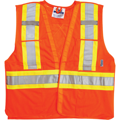 Traffic Safety Vest, High Visibility Orange, 2X-Large/3X-Large, Polyester Nuna Depot Inc.