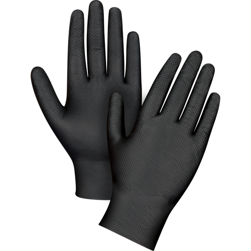 Heavyweight Tactile Grip Examination Gloves, X-Small, Nitrile, 8-mil, Powder-Free, Black Nuna Depot Inc.