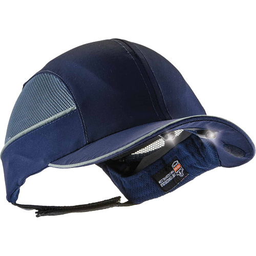 Skullerz&reg; 8960 Long Brim Bump Cap with LED Lighting, Navy Blue Nuna Depot Inc.