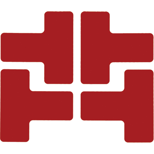 Floor Corner Marks, T, 5" L x 2" W, Red, Polyester Nuna Depot Inc.