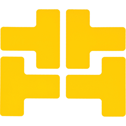 Floor Corner Marks, T, 5" L x 2" W, Yellow, Polyester Nuna Depot Inc.