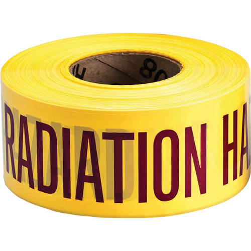 Barricade Tape, English, 3" W x 1000' L, 3 mils, Magenta on Yellow Nuna Depot Inc.