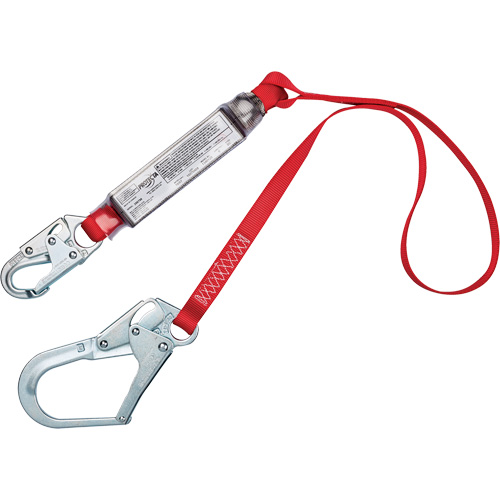 Shock-Absorbing Lanyard, 4', Snap Hook Center, Rebar Hook Leg Ends, Polyester Nuna Depot Inc.