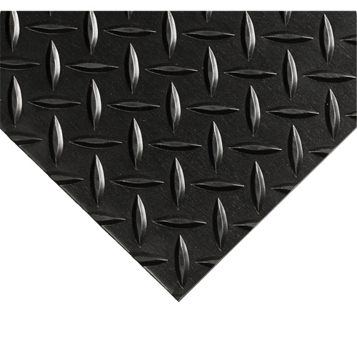 Diamond-Plate Switchboard Matting No.701, 3' W x 10' L, 1/4" Thickness, Black, PVC Nuna Depot Inc.