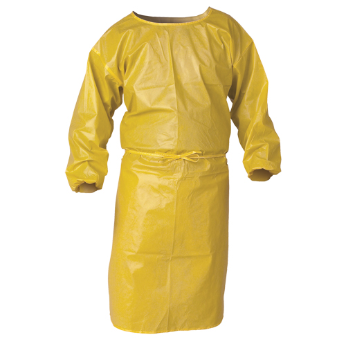 Blouse de protection contre la vaporisation de produits chimiques A70 KLEENGUARD, Polypropyl&egrave;ne, Jaune, 34" la x 44" lo Nuna Depot Inc.