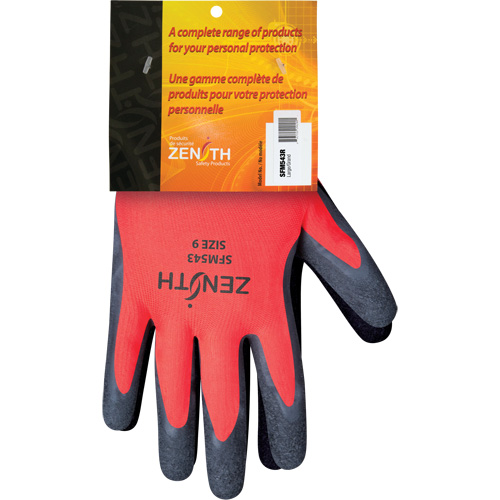 Gants enduits de latex de caoutchouc naturel, 9, R&ecirc;vetement Latex de caoutchouc, Calibre 13, Enveloppe en Polyester Nuna Depot Inc.