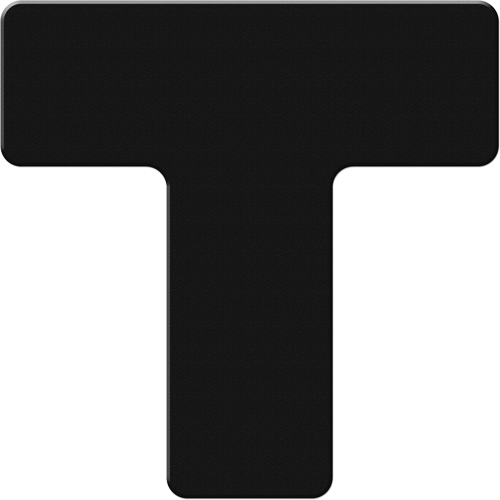 Armor Stripe Lean/5S Markers, T, 6" L x 6" W, Black, Plastic Nuna Depot Inc.