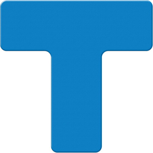 Armor Stripe Lean/5S Markers, T, 6" L x 6" W, Blue, Plastic Nuna Depot Inc.