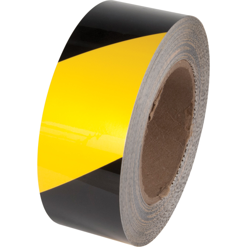 Ruban de marquage pour plancher Tuff Mark, 4" x 100', Polyester, Noir et jaune Nuna Depot Inc.