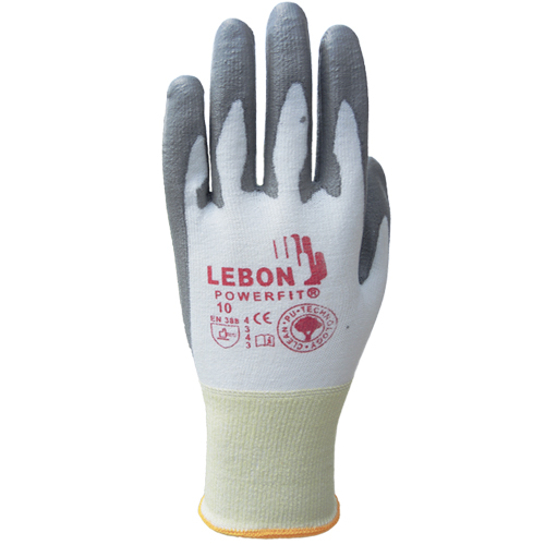 Gants r&eacute;sistants &agrave; la coupe PowerFit Lebon, Taille Grand/9, Calibre 13, Rev&ecirc;tement Polyur&eacute;thane, Enveloppe en Poly&eacute;thyl&egrave;ne, ASTM ANSI niveau A2/EN 388 niveau B Nuna Depot Inc.