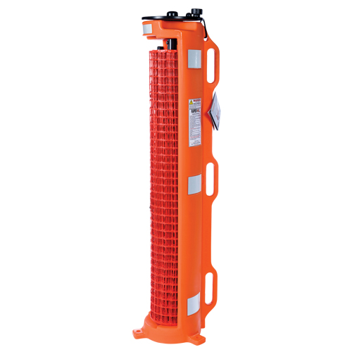 Wheeled Barrier, 50' L, Plastic, Orange Nuna Depot Inc.