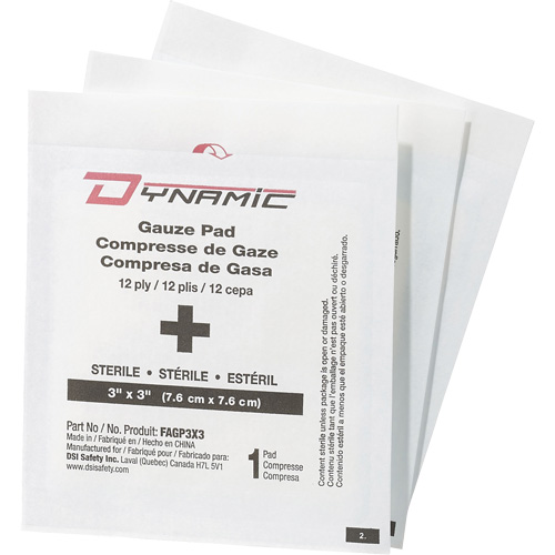 Dynamic Gauze, Pad, 3" L x 3" W, Sterile, Medical Device Class 1 Nuna Depot Inc.