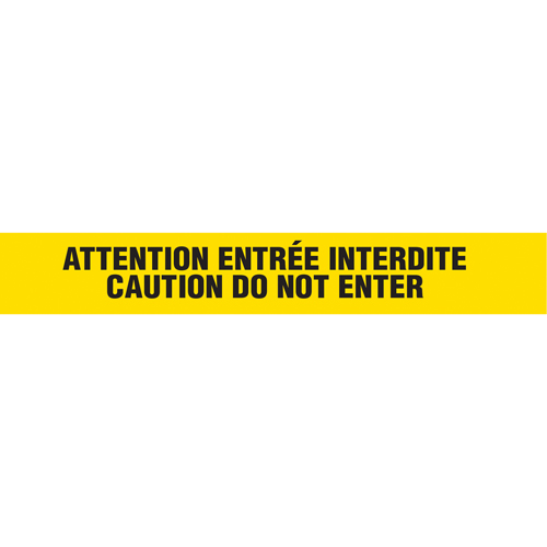 Barricade Tape, Bilingual, 3" W x 1000' L, 3 mils, Black on Yellow Nuna Depot Inc.