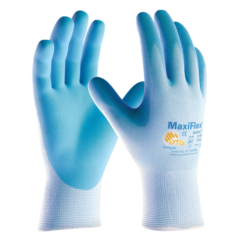 Gants enduits ultra l&eacute;gers MaxiFlex ATG, 6/T-petit, R&ecirc;vetement Mousse de nitrile, Calibre 15, Enveloppe en Nylon Nuna Depot Inc.