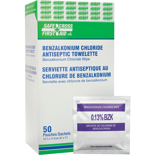 Lingettes antiseptiques au chlorure de benzalkonium, Serviette, Antiseptique Nuna Depot Inc.