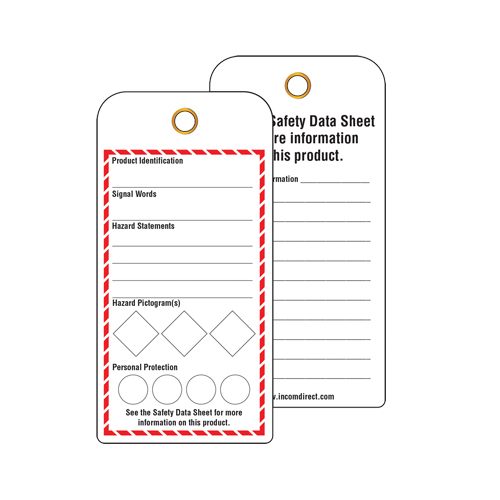 &eacute;tiquettes SGH pour le milieu de travail, Papier cartonn&eacute;, 3" la x 6" h, Anglais Nuna Depot Inc.