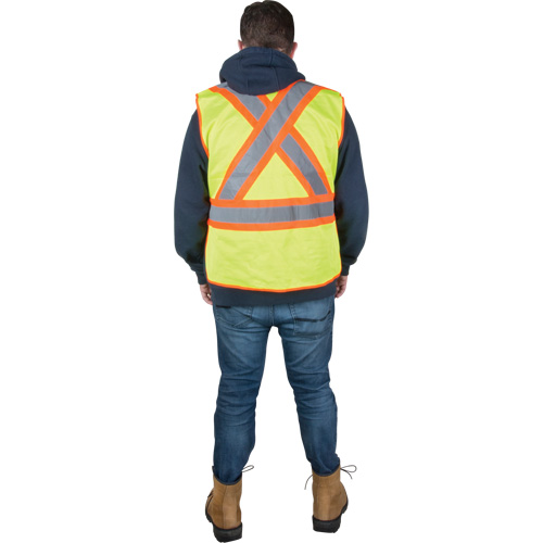 Veste d'arpenteur r&eacute;sistante aux flammes, Jaune lime haute visibilit&eacute;, T-Grand, Polyester Nuna Depot Inc.