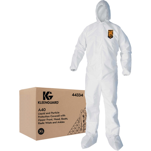 Kleenguard A40 Coveralls, X-Large, White, Microporous Nuna Depot Inc.