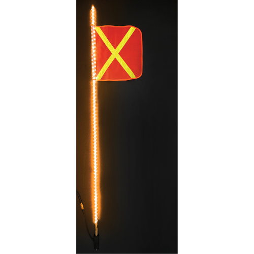 Safety Whip&reg; Heavy-Duty LED Whips, Hitch Mount, 6 High, Orange with Reflective Nuna Depot Inc.