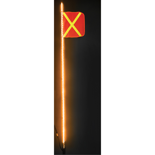 Fanions DEL robustes Safety Whip, Fixation Attelage, Hauteur 8, Orange avec X r&eacute;fl&eacute;chissant Nuna Depot Inc.