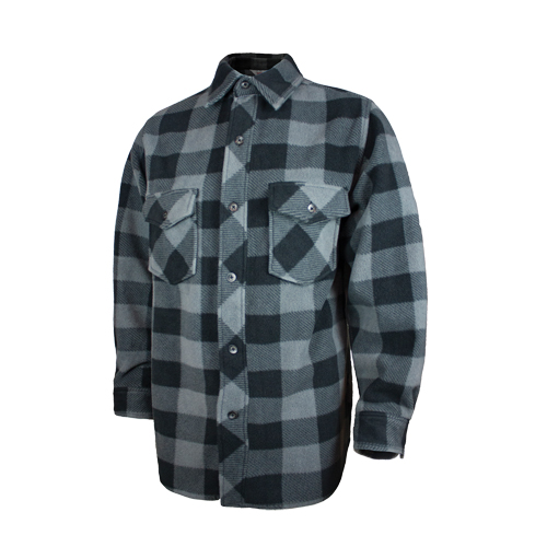 Chemise &agrave; carreaux en molleton solaire, Hommes, Grand, Gris Nuna Depot Inc.
