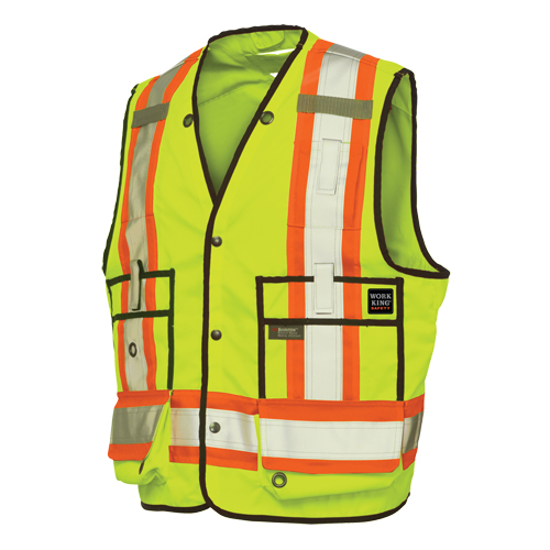 Veste de s&eacute;curit&eacute; pour arpenteur, Jaune lime haute visibilit&eacute;, T-Grand, Polyester Nuna Depot Inc.