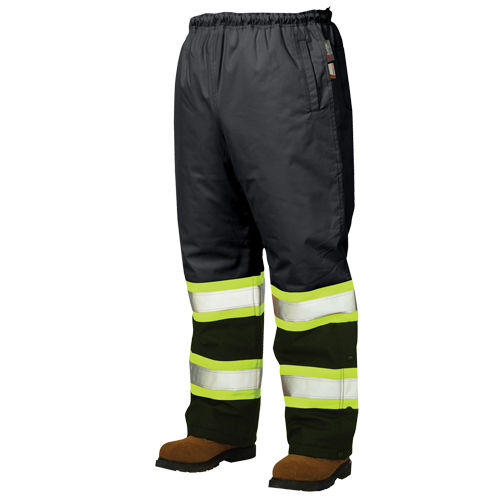 Pantalons &agrave; enfiler de s&eacute;curit&eacute; doubl&eacute;s, Polyester, Grand, Noir Nuna Depot Inc.