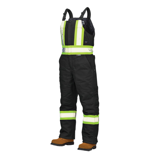 Salopettes de s&eacute;curit&eacute; doubl&eacute;e en canevas, Coton, Grand, Noir Nuna Depot Inc.