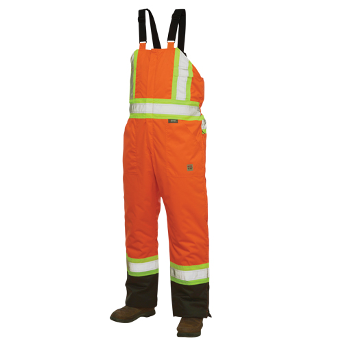Salopettes de s&eacute;curit&eacute; doubl&eacute;e, Polyester/Polyur&eacute;thane, Grand, Orange haute visibilit&eacute; Nuna Depot Inc.