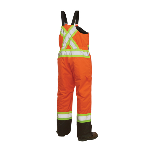 Salopettes de s&eacute;curit&eacute; doubl&eacute;e, Polyester/Polyur&eacute;thane, Grand, Orange haute visibilit&eacute; Nuna Depot Inc.